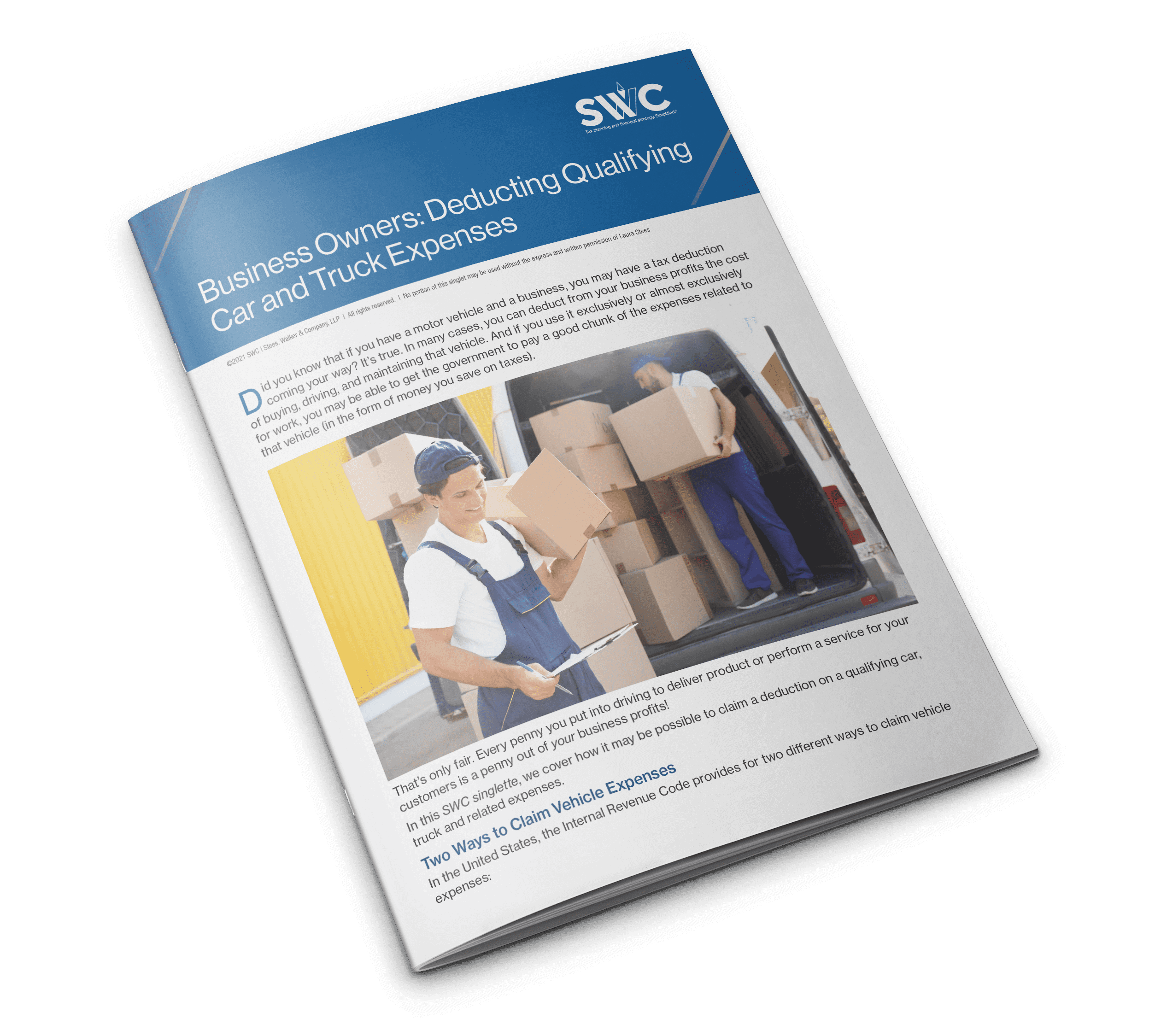 SWC Topic Singlettes: Business Owners: Deducting Qualifying Car And Truck Expenses