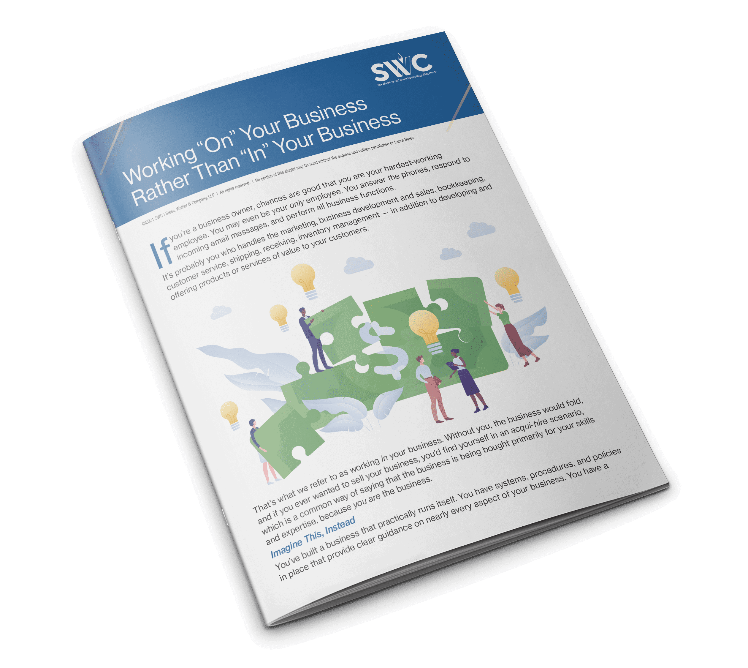 SWC Topic Singlette: Working on Your Business Rather Than in Your Business