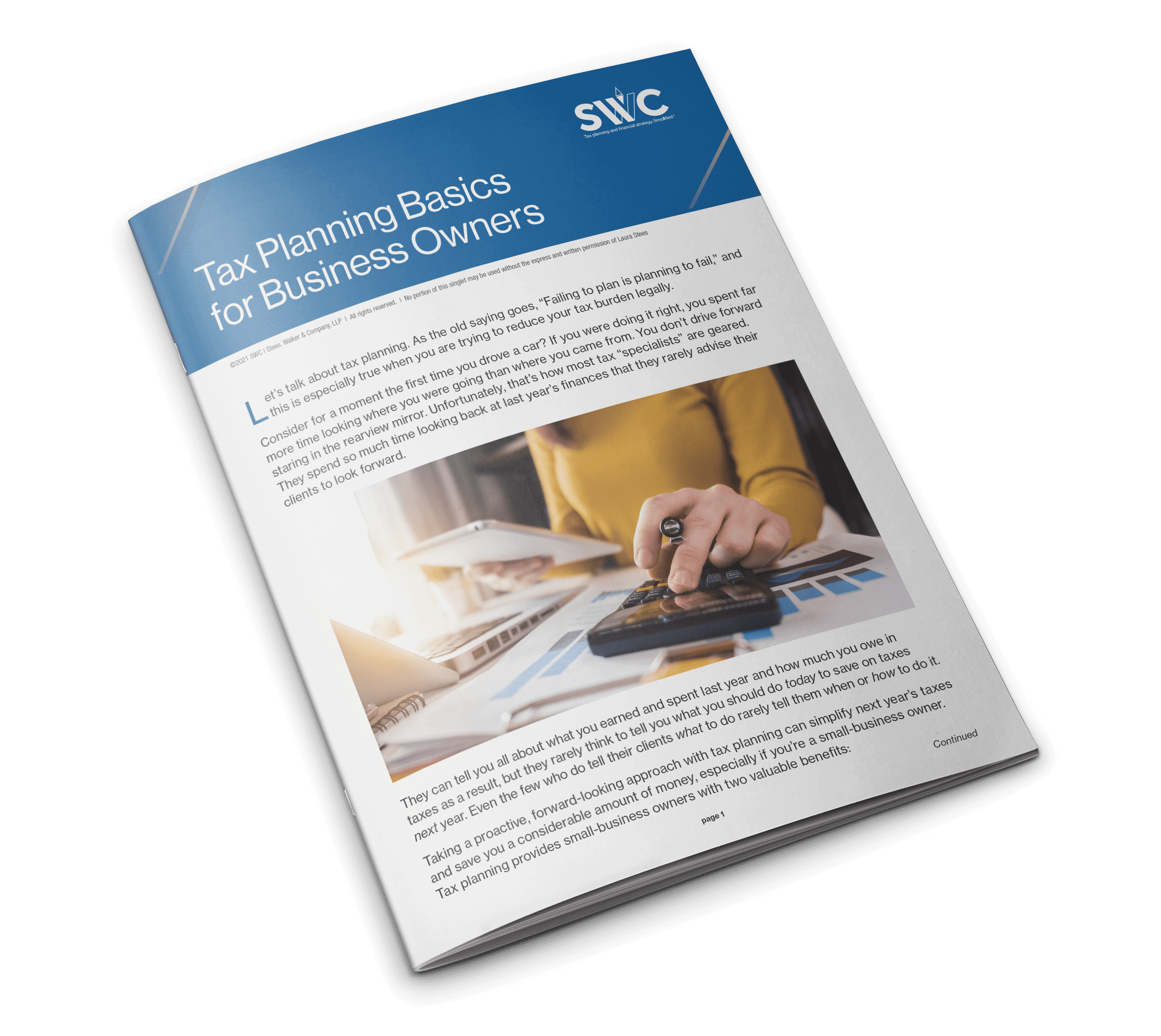 SWC Topic Singlette: Tax Planning Basics for Business Owners