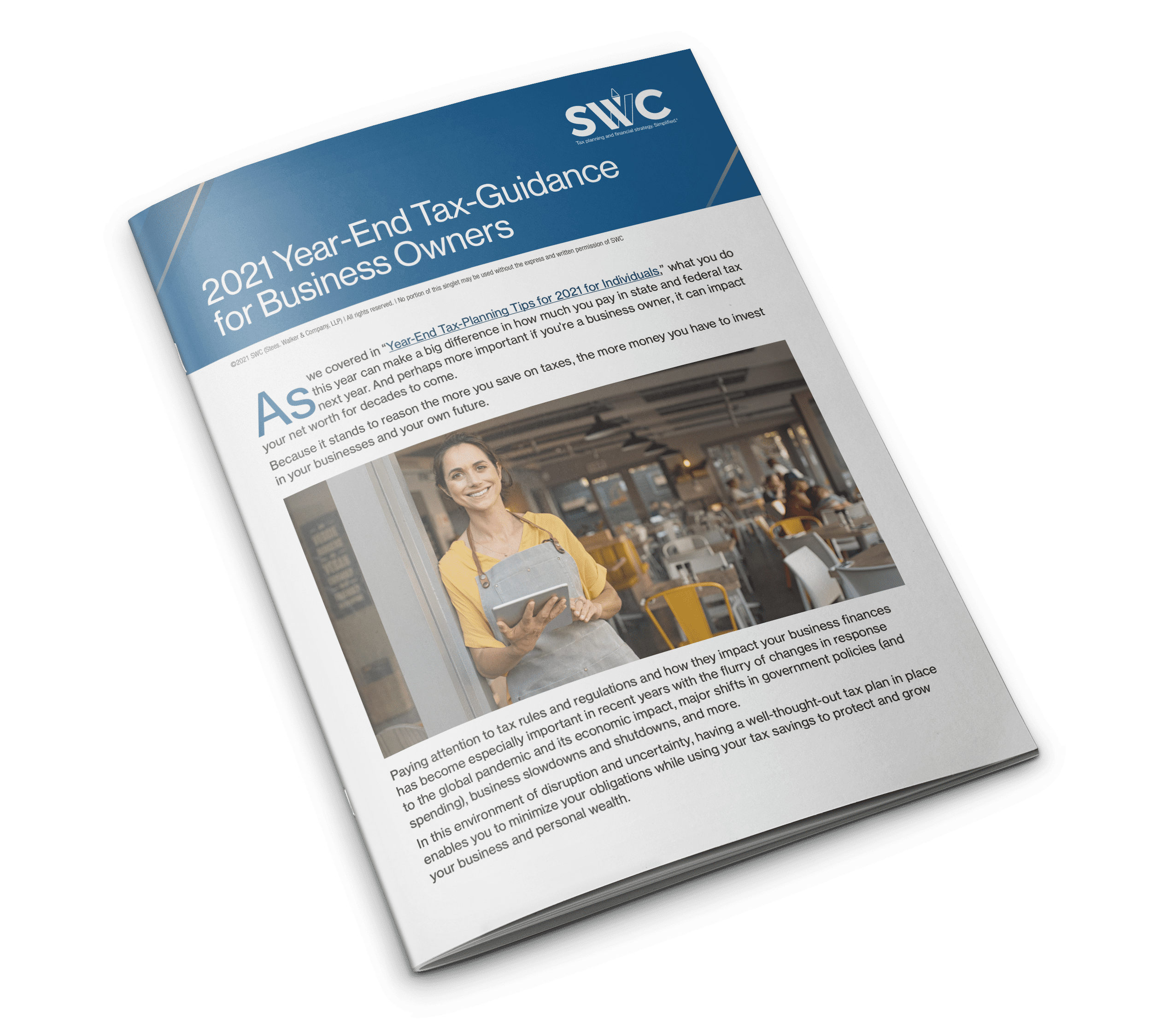 SWC Topic Singlette: 2021 Year-End Tax-Guidance for Business Owners
