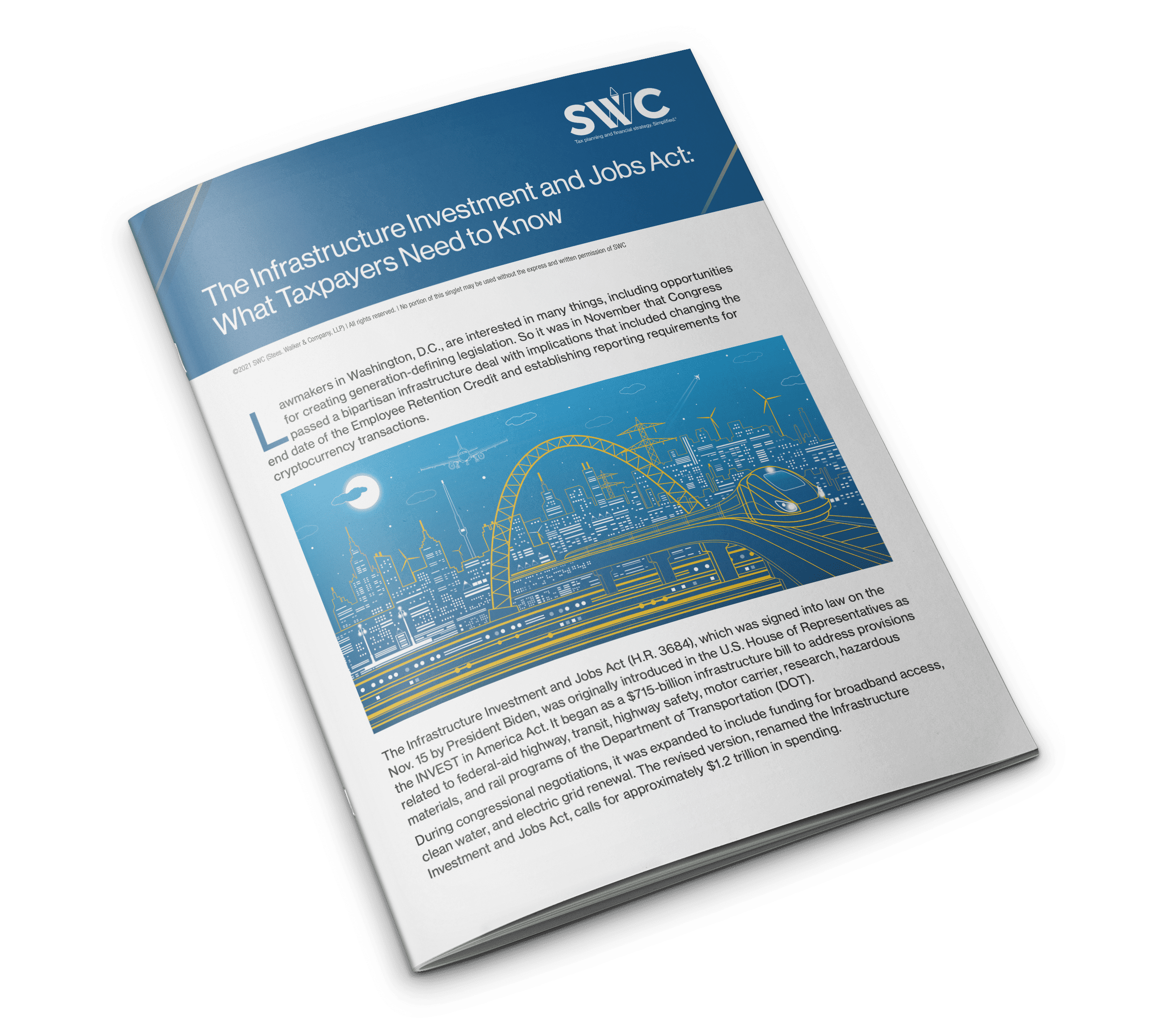 SWC Topic Singlette: The Infrastructure Investment and Jobs Act: What Taxpayers Need to Know