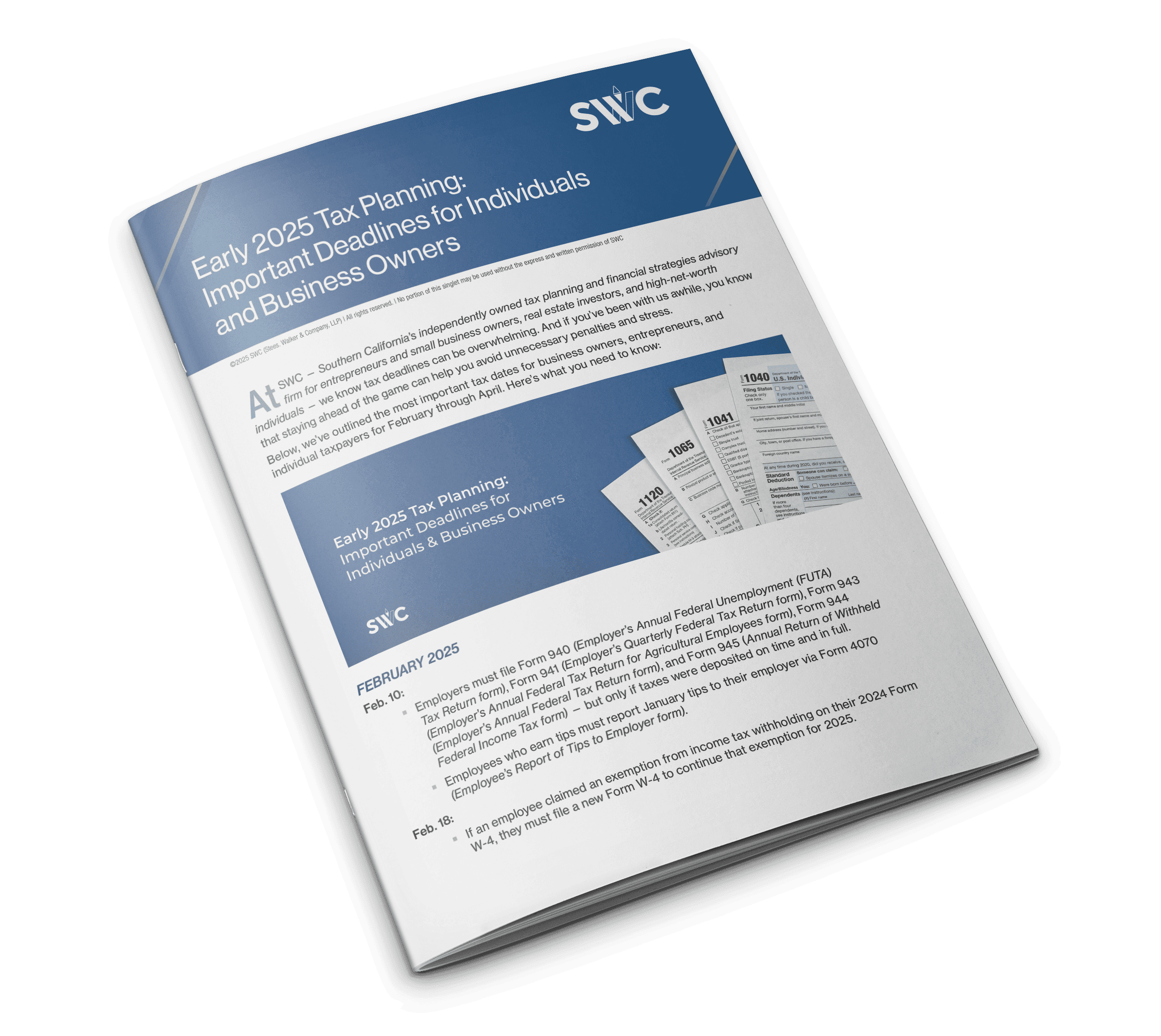 Early 2025 Tax Planning: Important Deadlines for Individuals and Business Owners